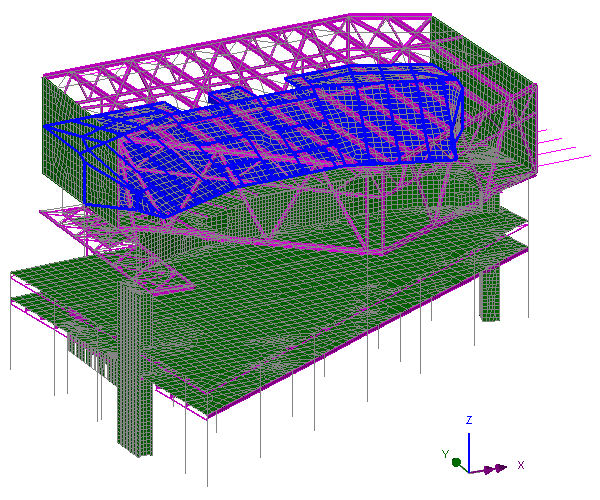 스톡홀름 워터프론트 회의센터의 LUSAS 모델