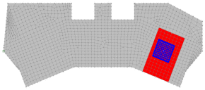 생동감 있는 이벤트 하중 (파란색) 1.62Hz 수평 모드