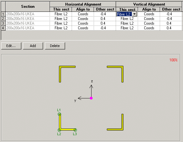 복합 단면 속성 계산기 이미지