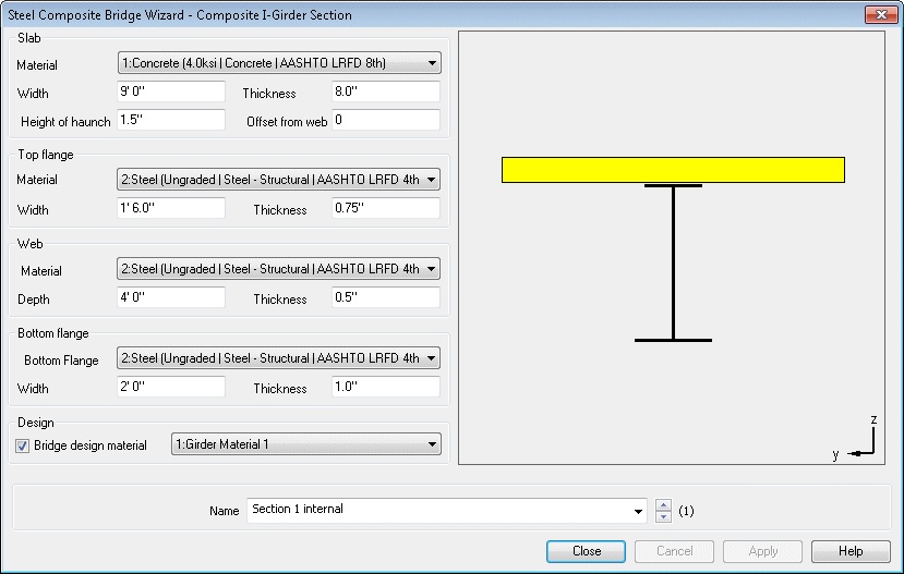 거더 단면 시각화