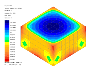 35시간 시점의 최대 주응력(maximum principal stresses)