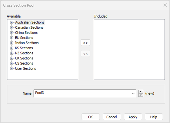 단면형상 정보 목록 큰 그림