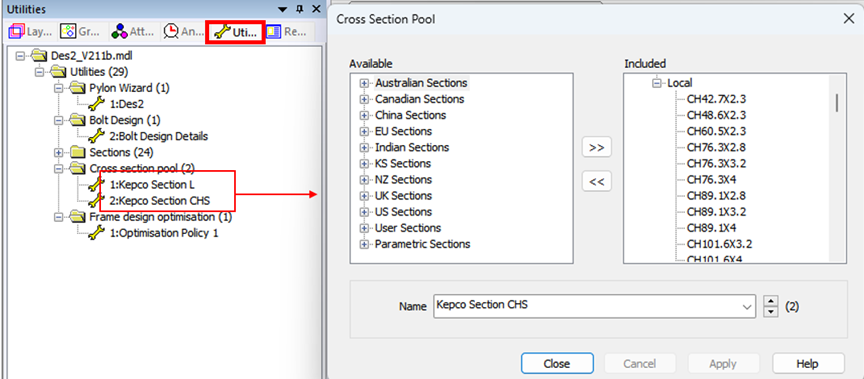 Cross section pool 확인