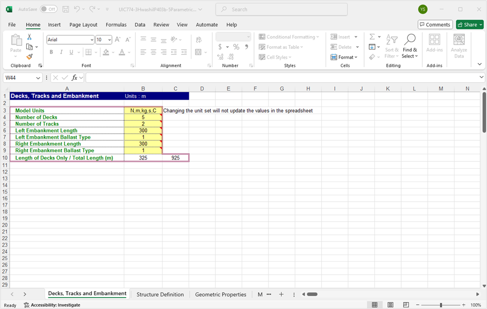 모델링을 위한 Excel 입력파일