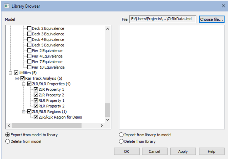 ZLR 및 RLR 속성과 구역 데이터 내보내기