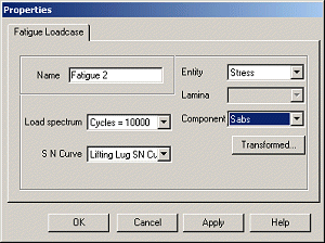 피로 하중 케이스 대화 상자