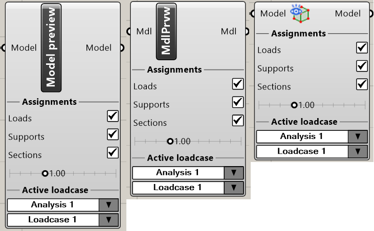 Model preview 구성 요소