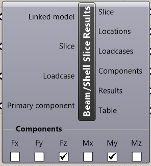 Beam/Shell Slice Results 구성 요소