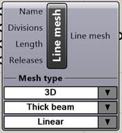LUSAS의 Line mesh 대화 상자