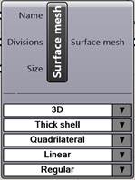 LUSAS의 Surface mesh 대화 상자