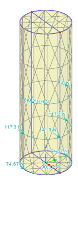 메시 효과에 따른 하중 이미지